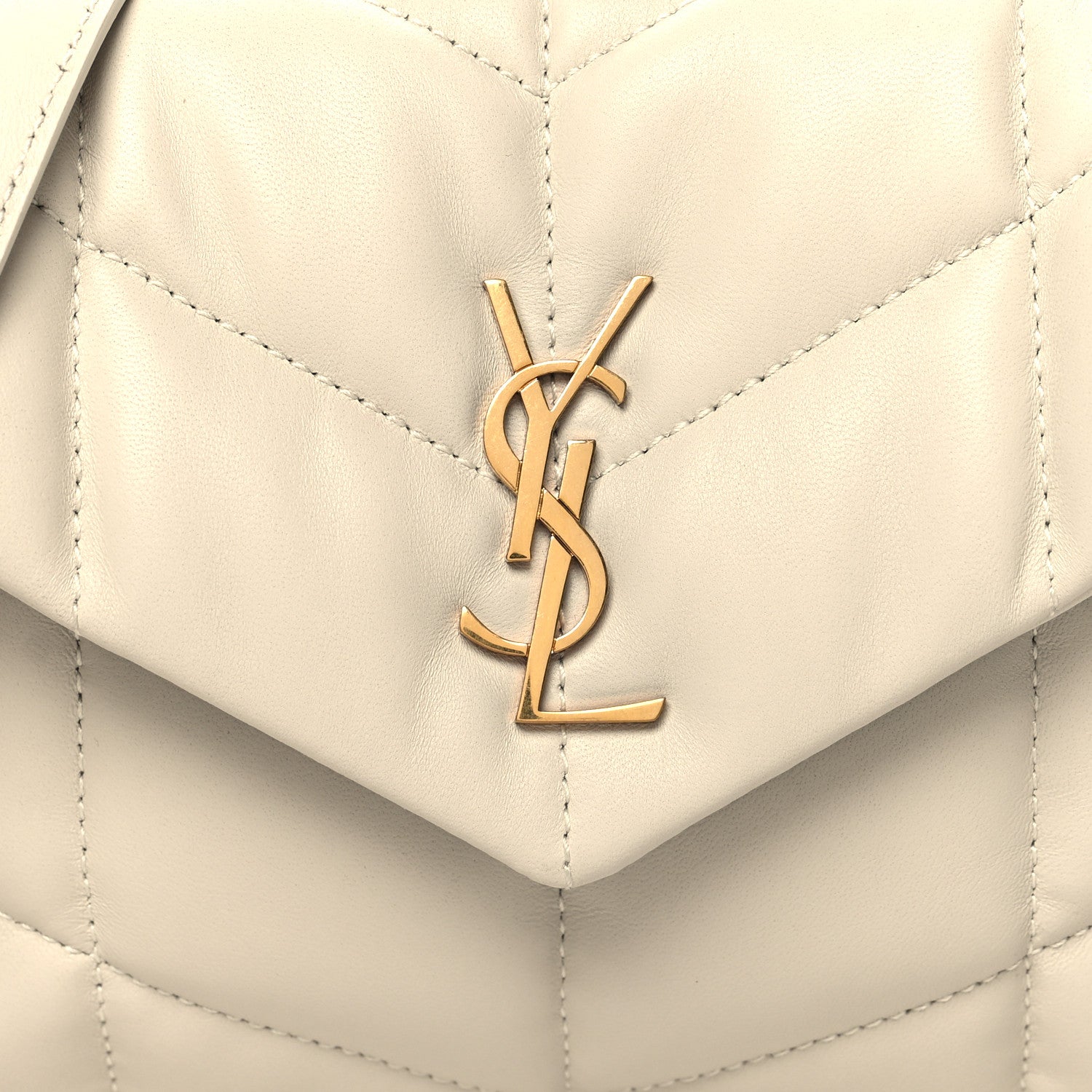 Saint Laurent Lambskin Quilted Toy Loulou Puffer Monogram Chain Satchel Crema Soft 8 of 11