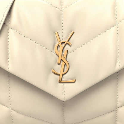 Saint Laurent Lambskin Quilted Toy Loulou Puffer Monogram Chain Satchel Crema Soft 8 of 11
