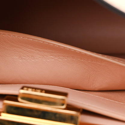 Fendi Vitello Seta Shiny Nappa Medium Peekaboo I SEE U Satchel Miele Scuro Light Rose 8 of 13