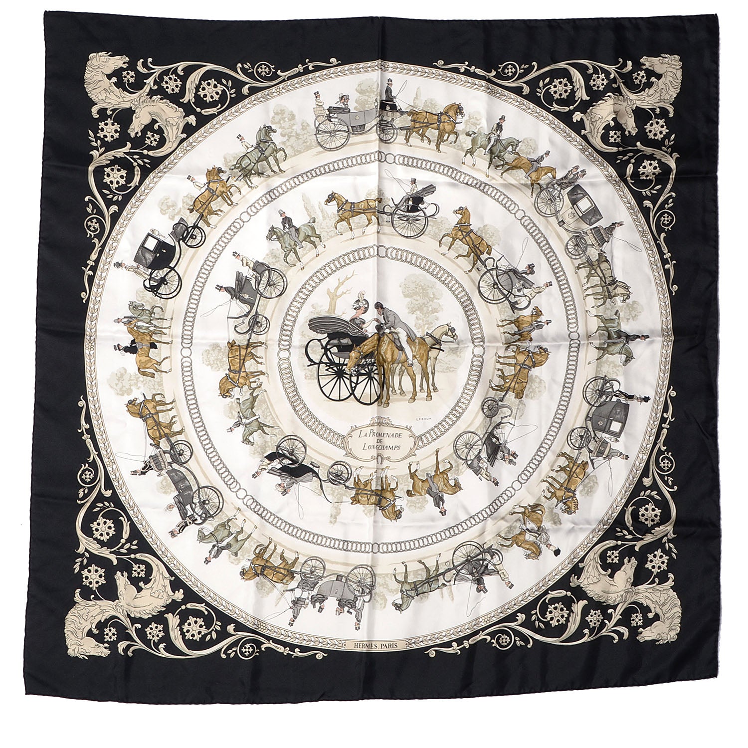 Hermes Silk La Promenade de Longchamps Scarf 90 2 of 6