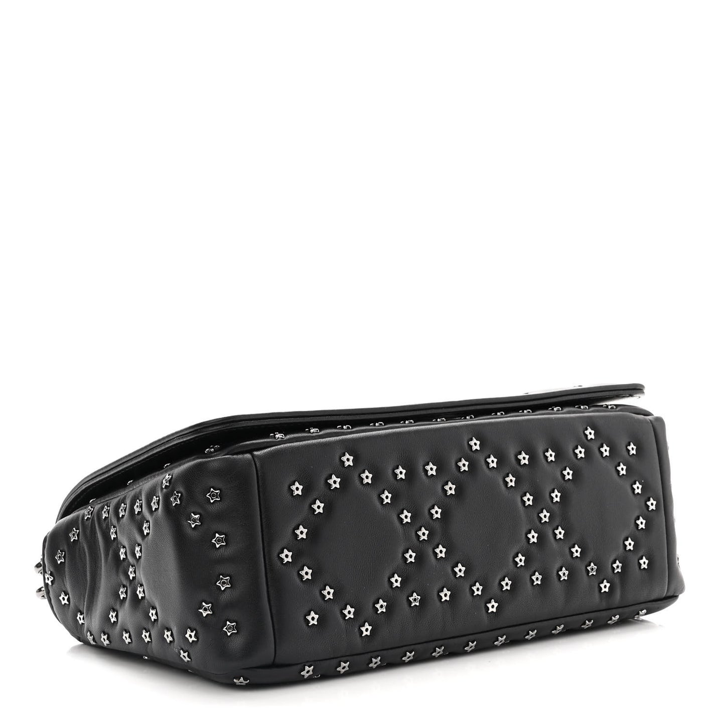 Calfskin Lucky Star Macrocannage Medium Caro Bag Black