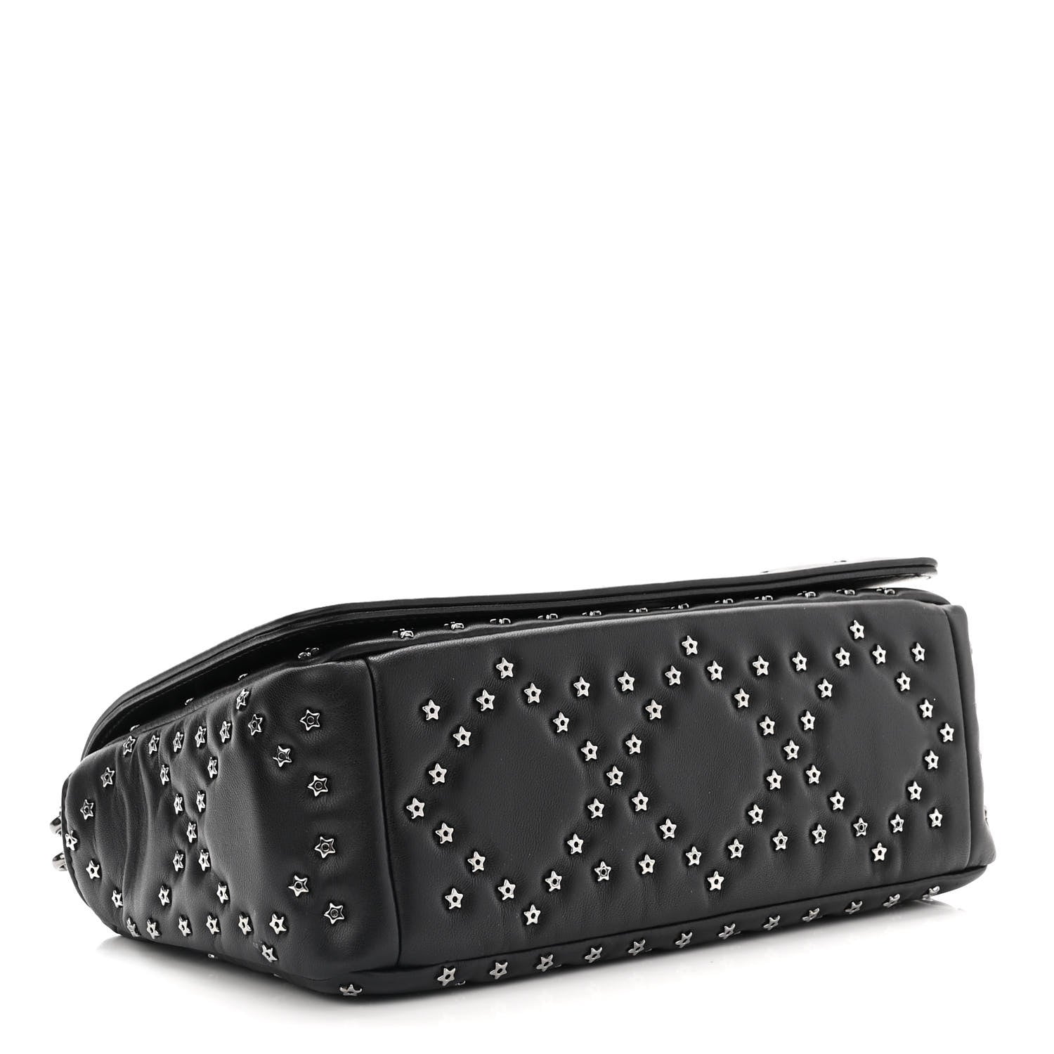 Christian Dior Calfskin Lucky Star Macrocannage Medium Caro Bag Black 4 of 10