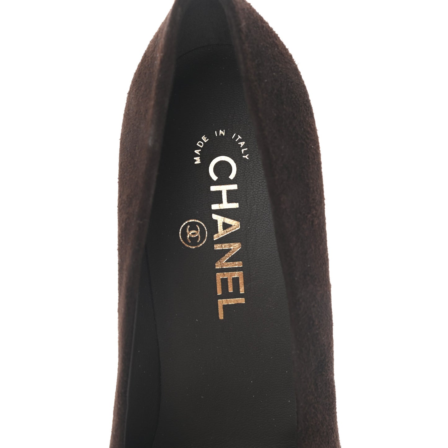 Kid Suede Patent Calfskin Cap Toe CC Pumps 38 Brown Black