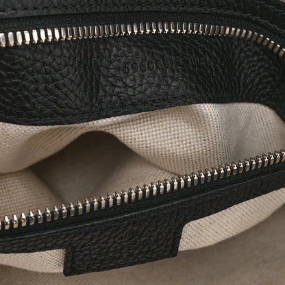 Gucci Piuma Calfskin Jumbo GG Embossed Medium Wristlet Messenger Bag Black 7 of 11