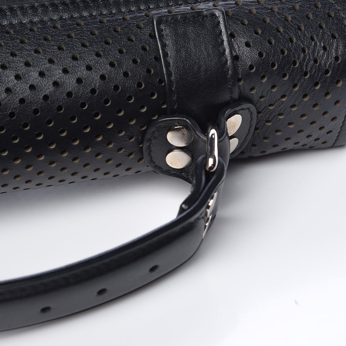 Lambskin Perforated Tiny PS1 Satchel Black
