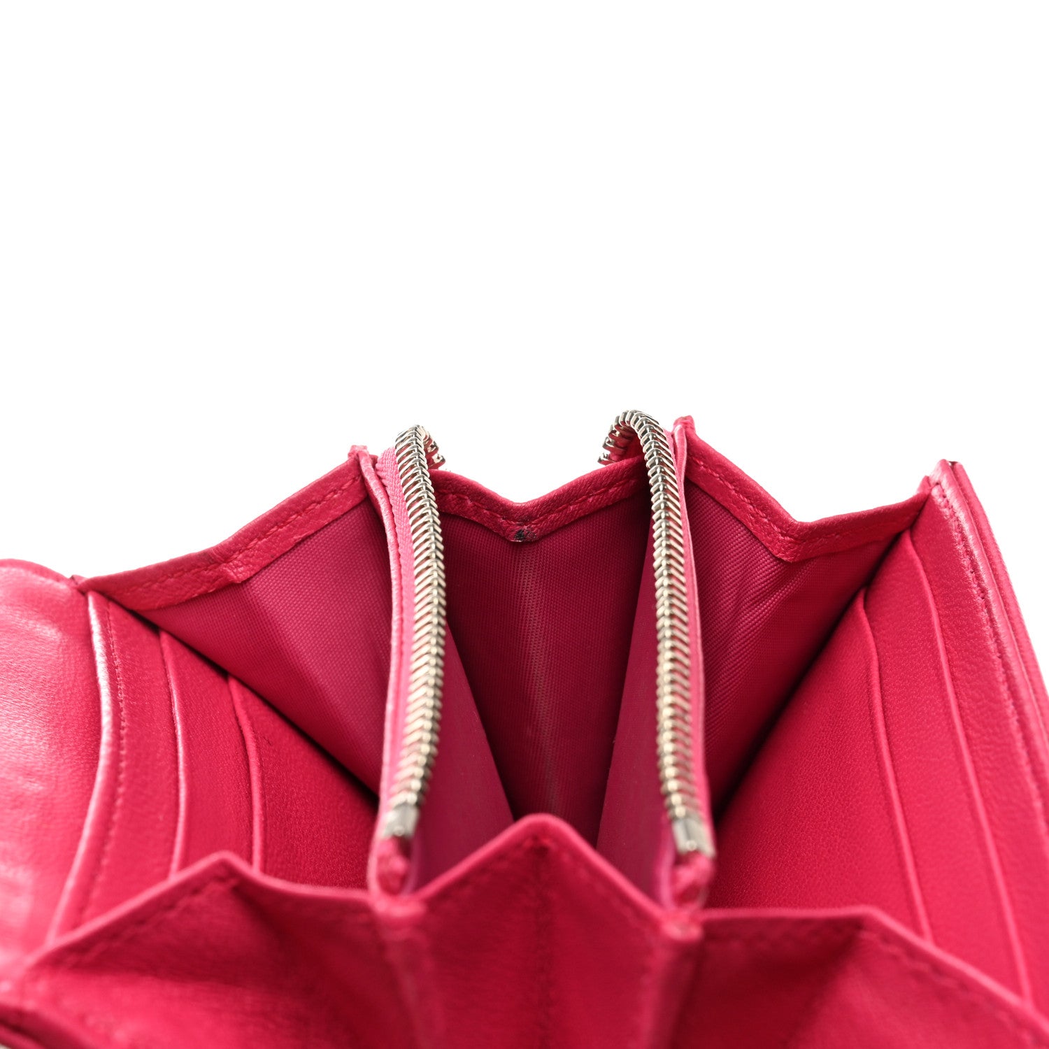 Christian Dior Calfskin Cannage Diorama Nomadene Wallet Fuchsia 10 of 18