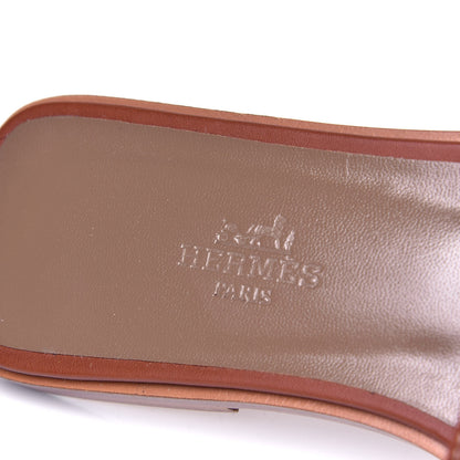 Hermes Box Calfskin Oran Sandals 36 Gold 6 of 6