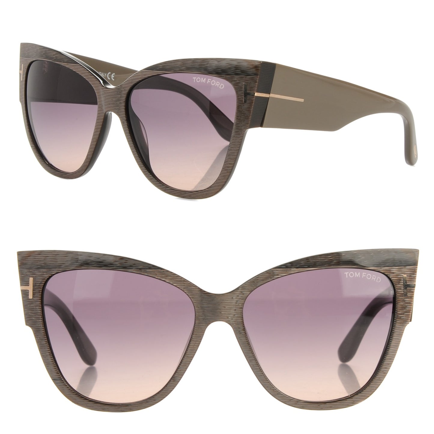 Acetate Anoushka Cat Eye Sunglasses TF371 Dove Grey