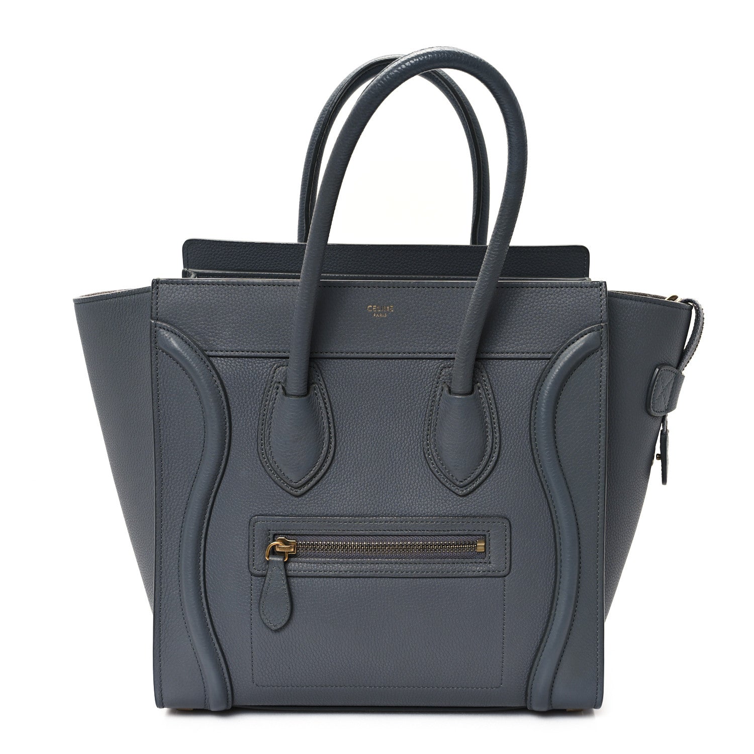 Celine Baby Drummed Calfskin Micro Luggage Kohl 1 of 10