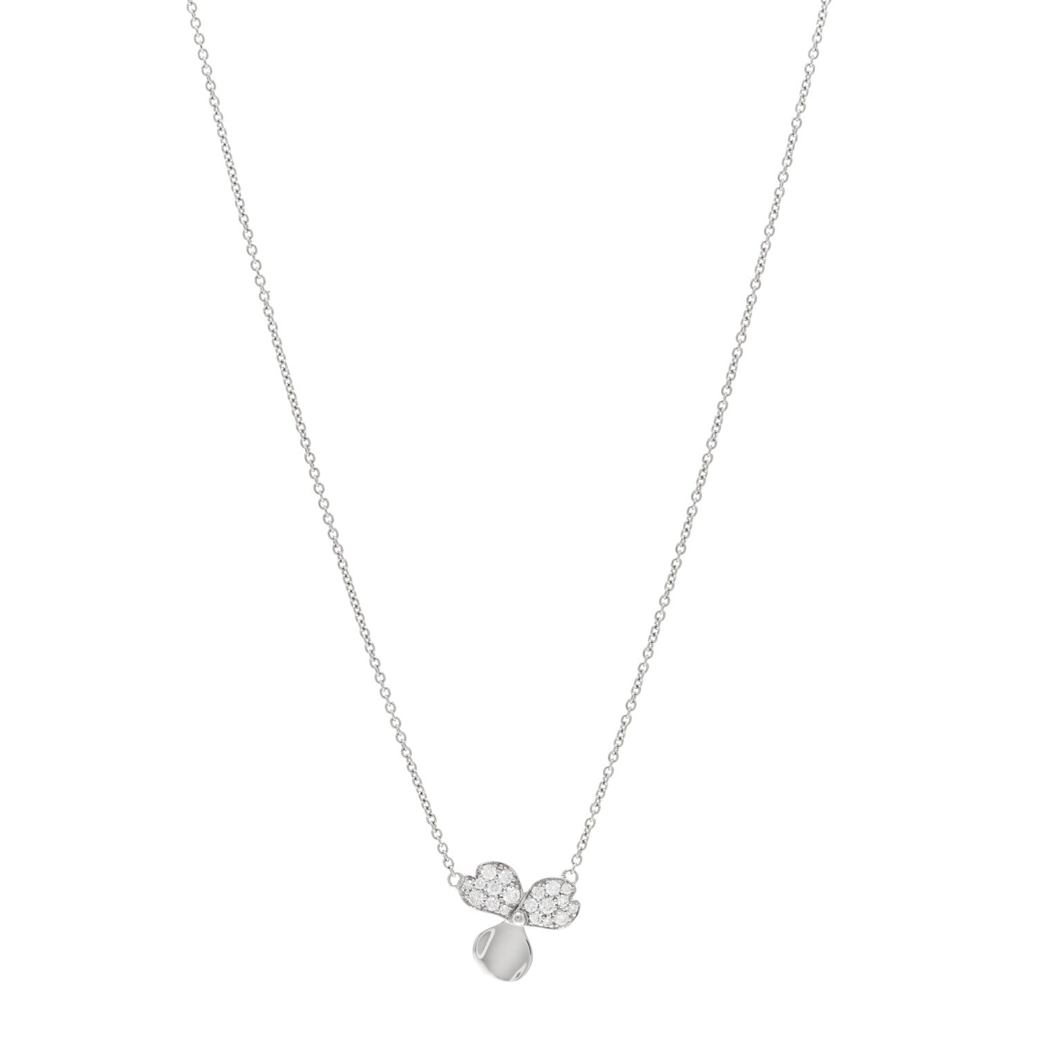 Tiffany Platinum Diamond .17ctw Small Paper Flowers Pendant Necklace 1 of 5