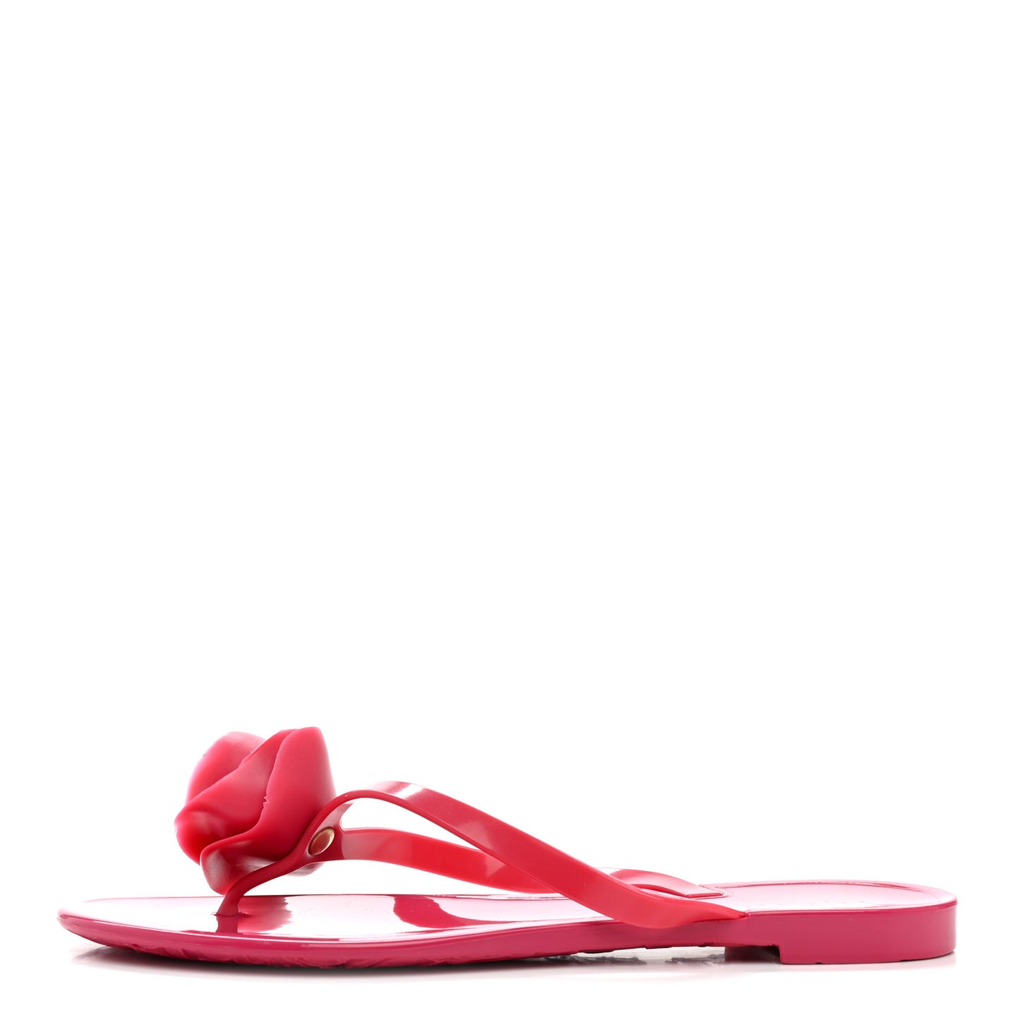 PVC Jelly Rose Thong Sandals 37 Dark Pink