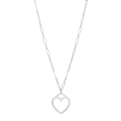Tiffany 18K White Gold Heart Pendant Necklace 1 of 4