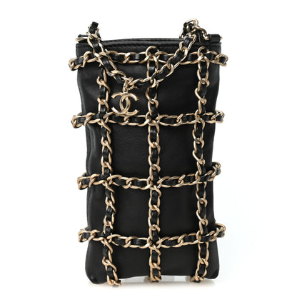 Chanel Lambskin Tech Me Out Clutch With Chain Black 1 of 10