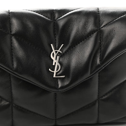 Saint Laurent Lambskin Monogram Loulou Puffer Pouch Clutch Black 7 of 9