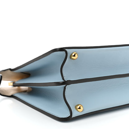 Fendi Vitello Seta Shiny Nappa Small Peekaboo I SEE U Satchel Azzurro Baby Camelia 10 of 11
