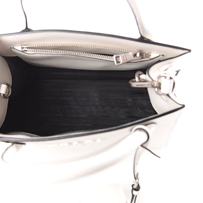 Prada Saffiano Cuir Calfskin Small Monochrome Top Handle Tote White 4 of 8