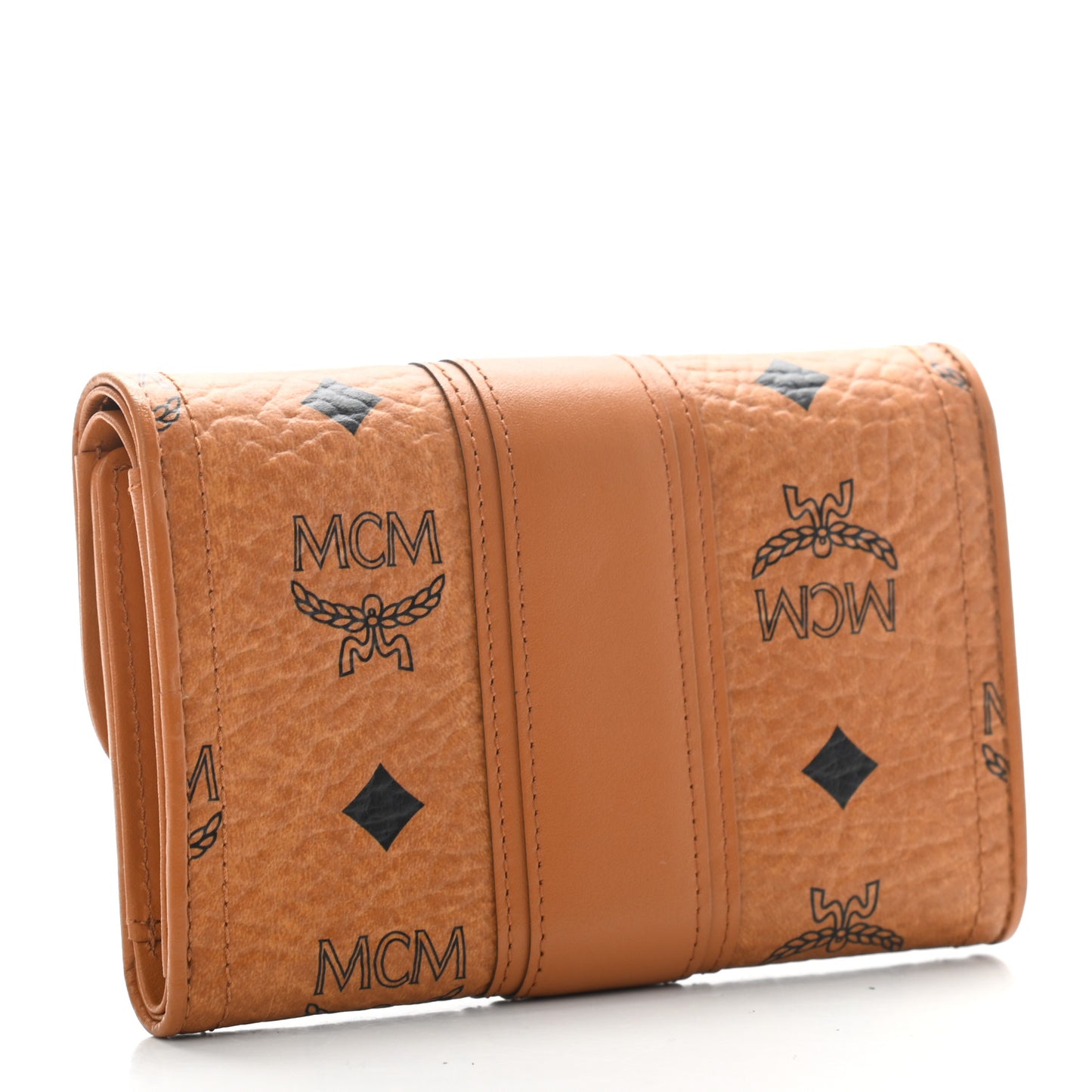 Visetos Studded Compact Wallet Cognac