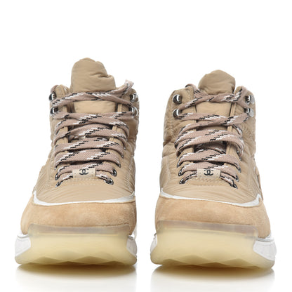 Chanel Fabric Suede Womens CC Sneakers 39 Beige 2 of 8