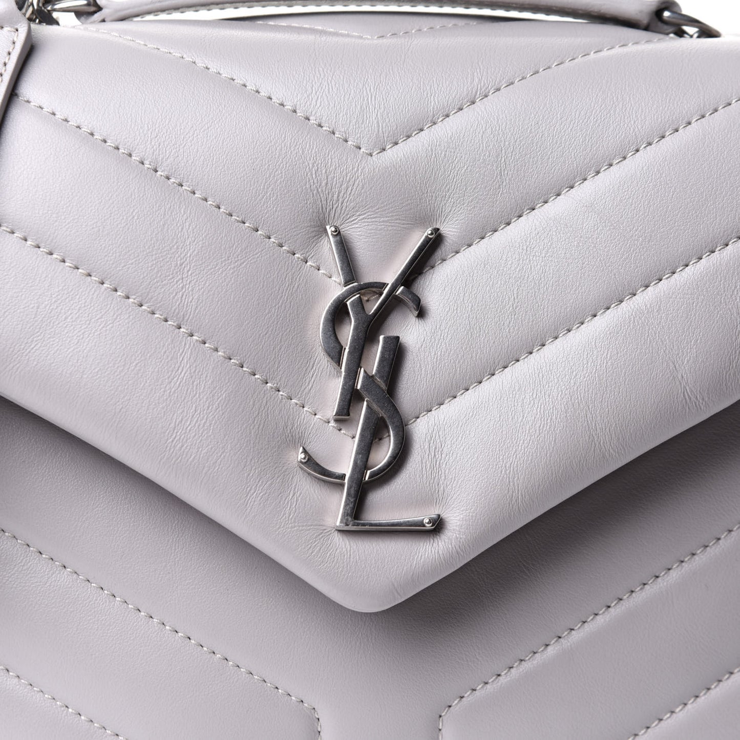 Calfskin Y Quilted Monogram Small Loulou Chain Satchel Granite