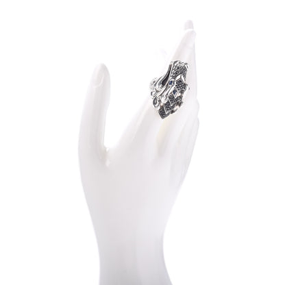 John Hardy Sterling Silver Black Spinel Sapphire Naga Head Ring 52 6 2 of 4