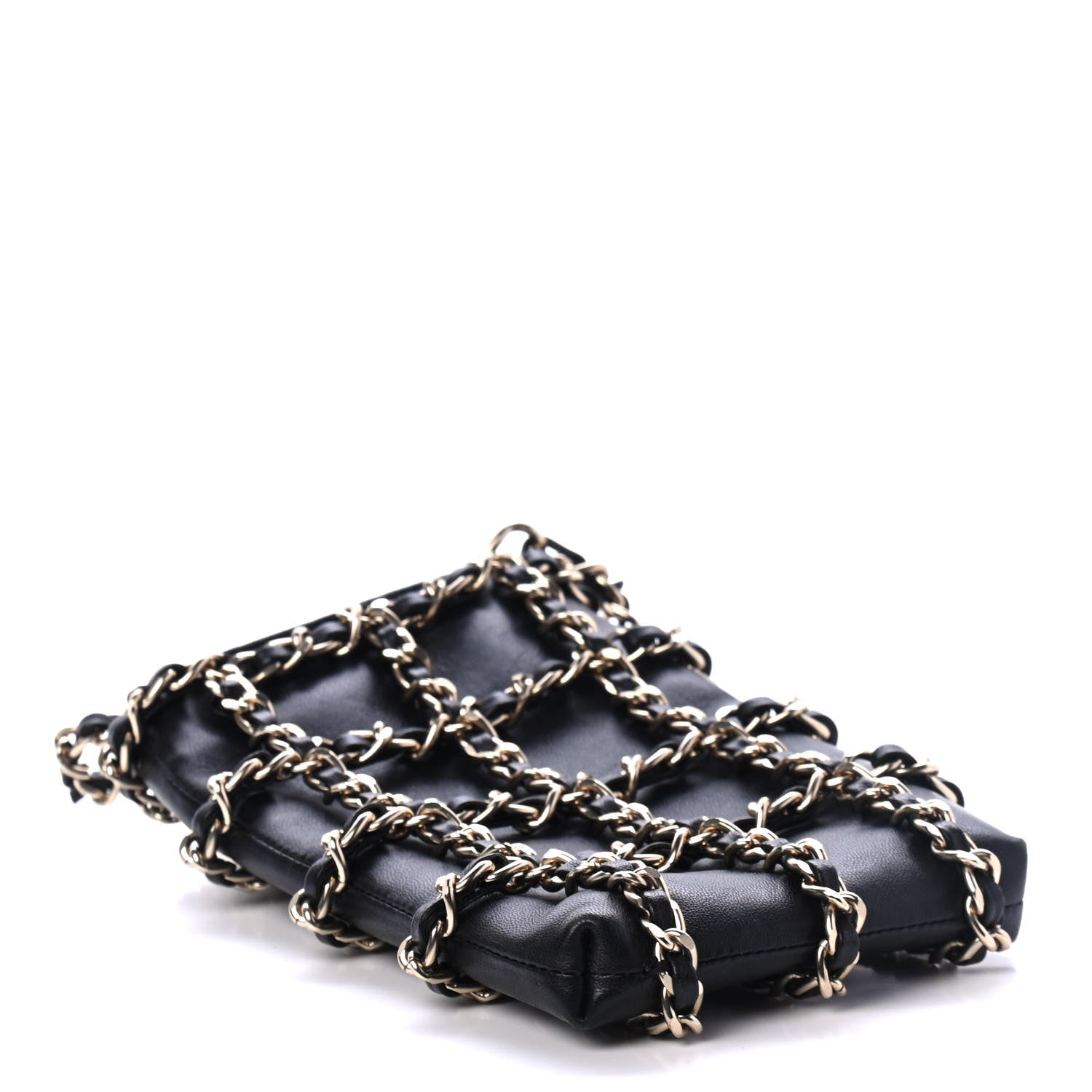 Chanel Lambskin Tech Me Out Clutch With Chain Black 3 of 4