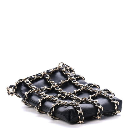 Chanel Lambskin Tech Me Out Clutch With Chain Black 3 of 4