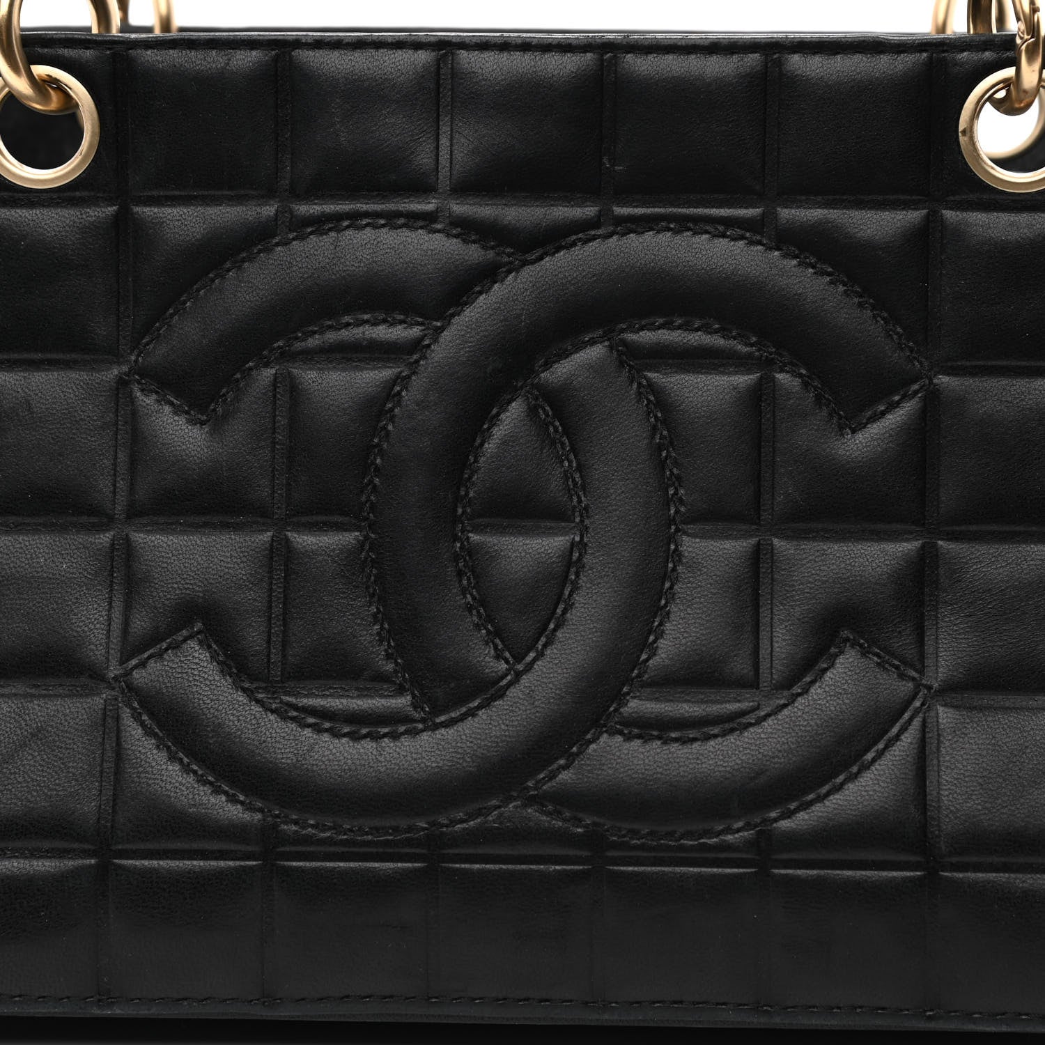 Chanel Calfskin Quilted CC Chocolate Bar Shoulder Bag Black 8 of 14