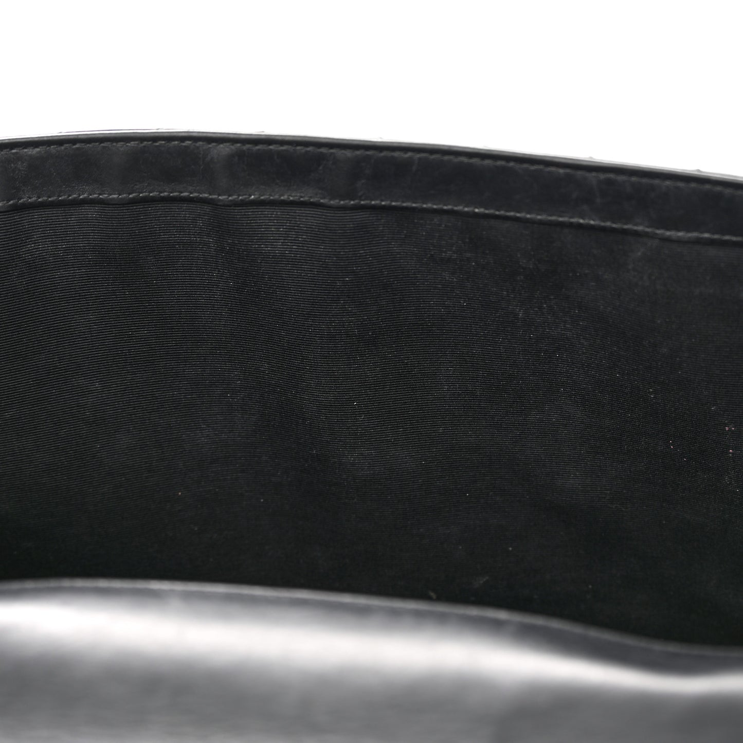 Smooth Calfskin Matelasse Chevron Large Monogram Satchel Black