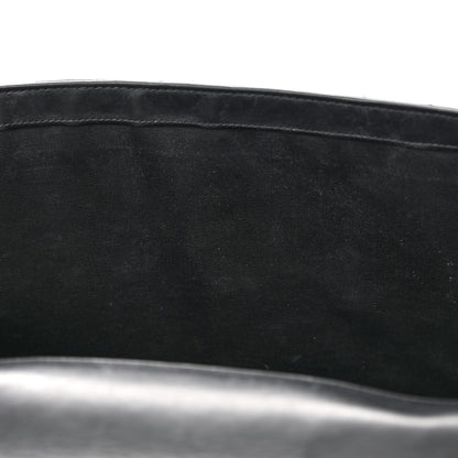 Saint Laurent Smooth Calfskin Matelasse Chevron Large Monogram Satchel Black 11 of 19
