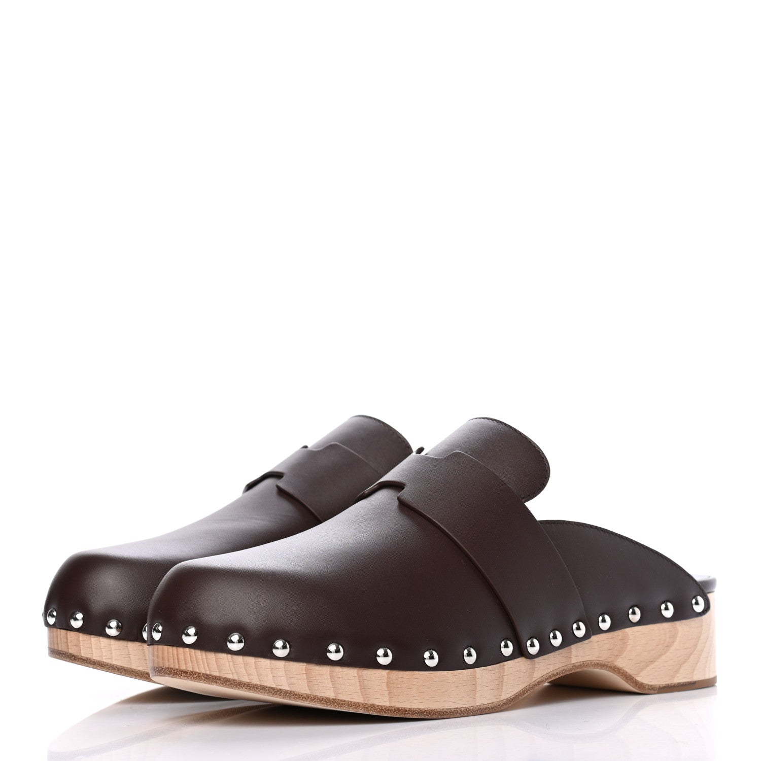 Hermes Calfskin Calya Mules 38 Cafe 3 of 7