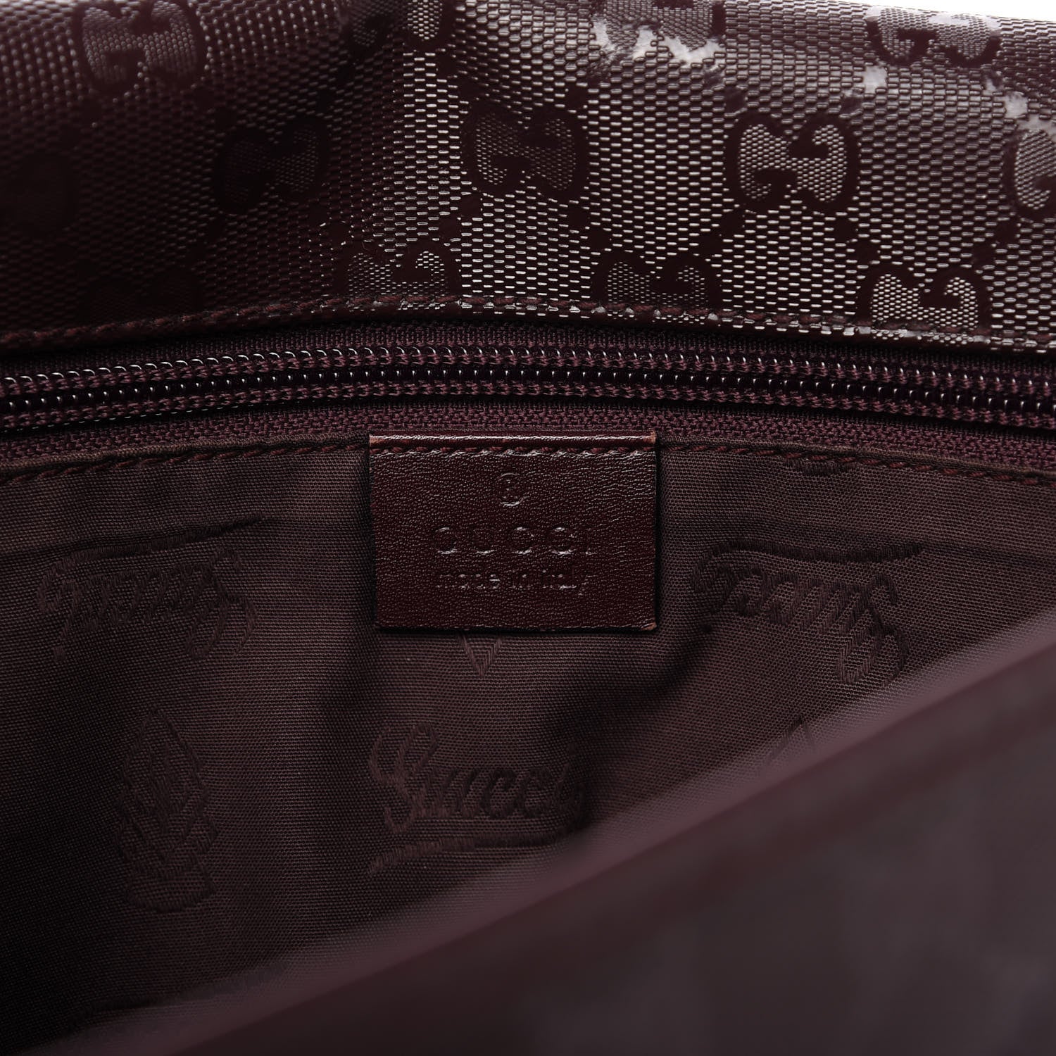 Gucci Imprime Monogram Medium Double Buckle Flap Messenger Bag Bordeaux 8 of 10