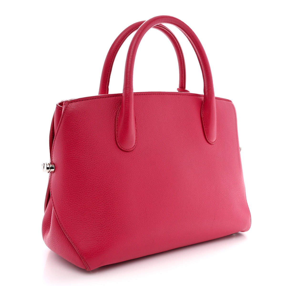 Supple Grained Calfskin Medium Open Bar Tote Pink