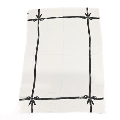 Chanel Cashmere Logo Ribbon Stole Ivory 1 of 5