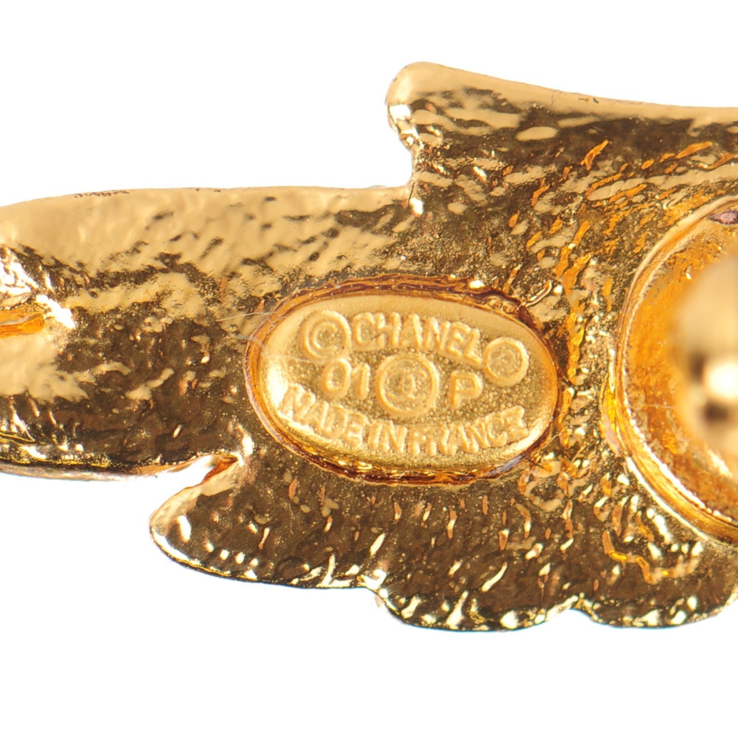 Chanel Crystal Falcon CC Brooch Gold 4 of 5