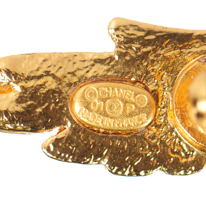 Chanel Crystal Falcon CC Brooch Gold 4 of 5