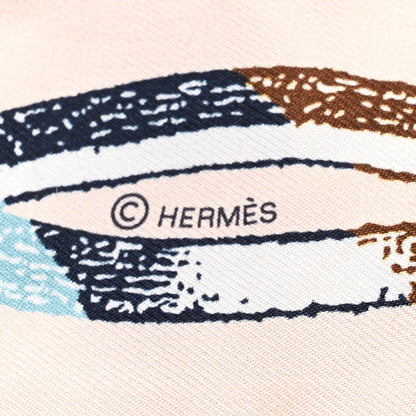 Hermes Silk Inventaire Poetique de Brides a Bloc Twilly Bleu Marine Rose Gris 3 of 4