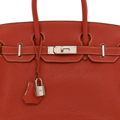 Hermes Taurillon Clemence Eclat Birkin 30 Sanguine White 7 of 11