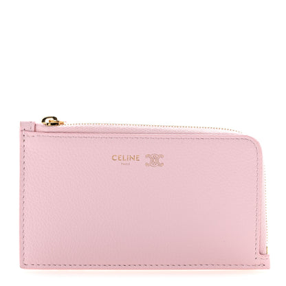 Celine Supple Grained Calfskin Long Zipped Card Holder Dirty Pink Syrah 1 of 9