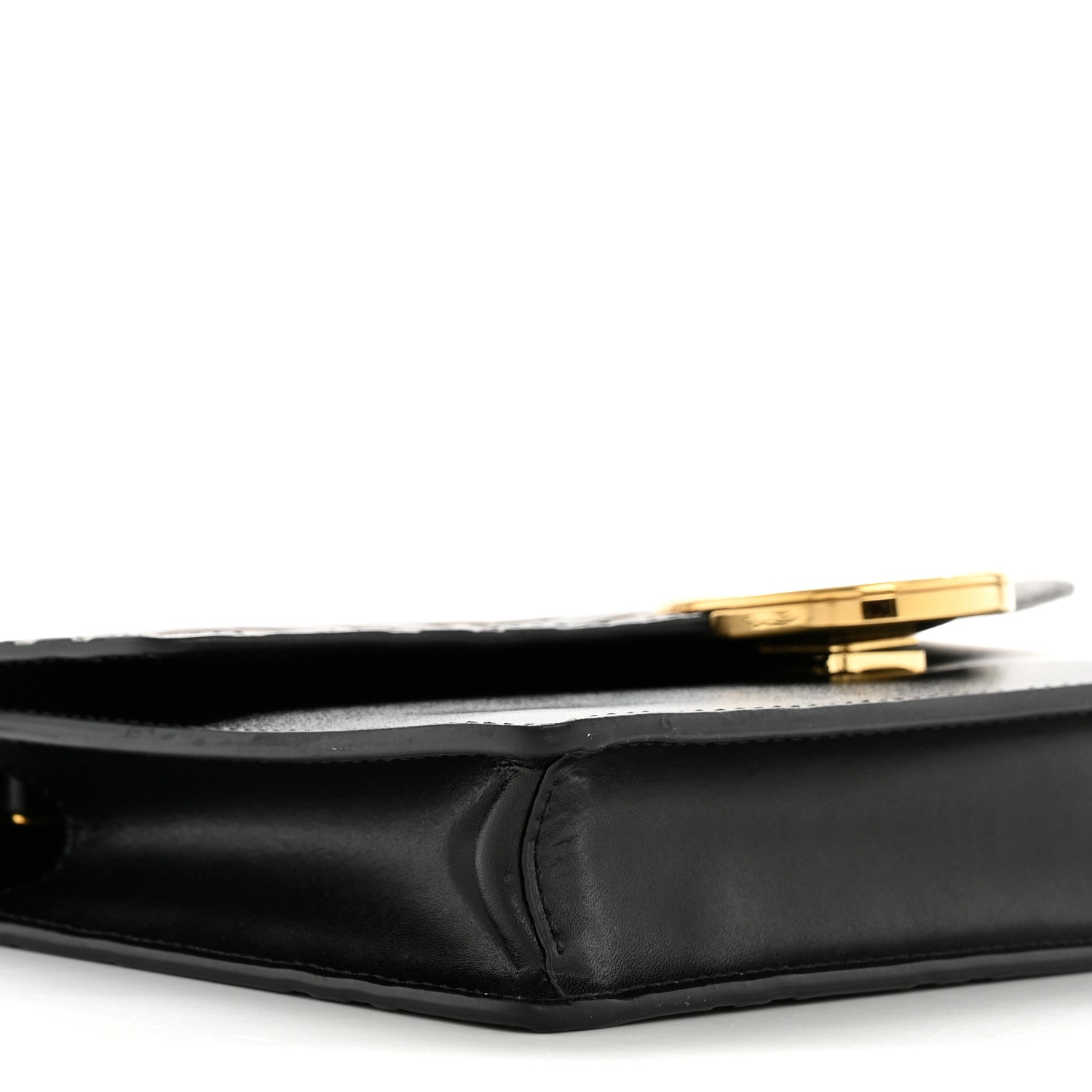 Fendi Vitello Cruise F is Fendi Bi-Color FF 1974 Embossed Medium Envelope Wallet On Chain Black Maya 9 of 15