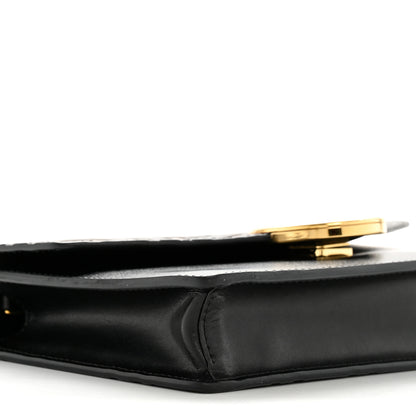 Fendi Vitello Cruise F is Fendi Bi-Color FF 1974 Embossed Medium Envelope Wallet On Chain Black Maya 9 of 15