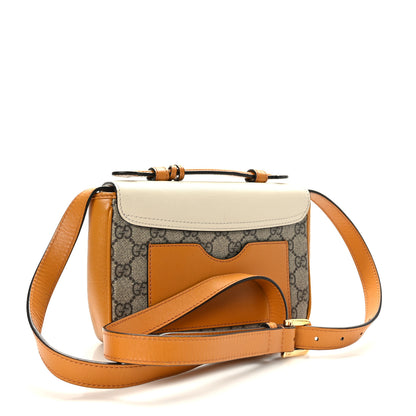 Gucci GG Supreme Monogram Calfskin Mini Padlock Flap Pocket Shoulder Bag Beige Mystic White Sun Oil 3 of 11