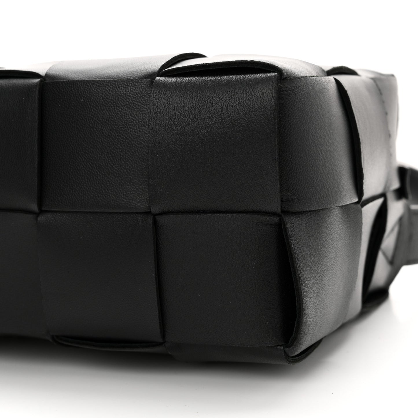 Lambskin Maxi Intrecciato Brick Cassette Bag Black