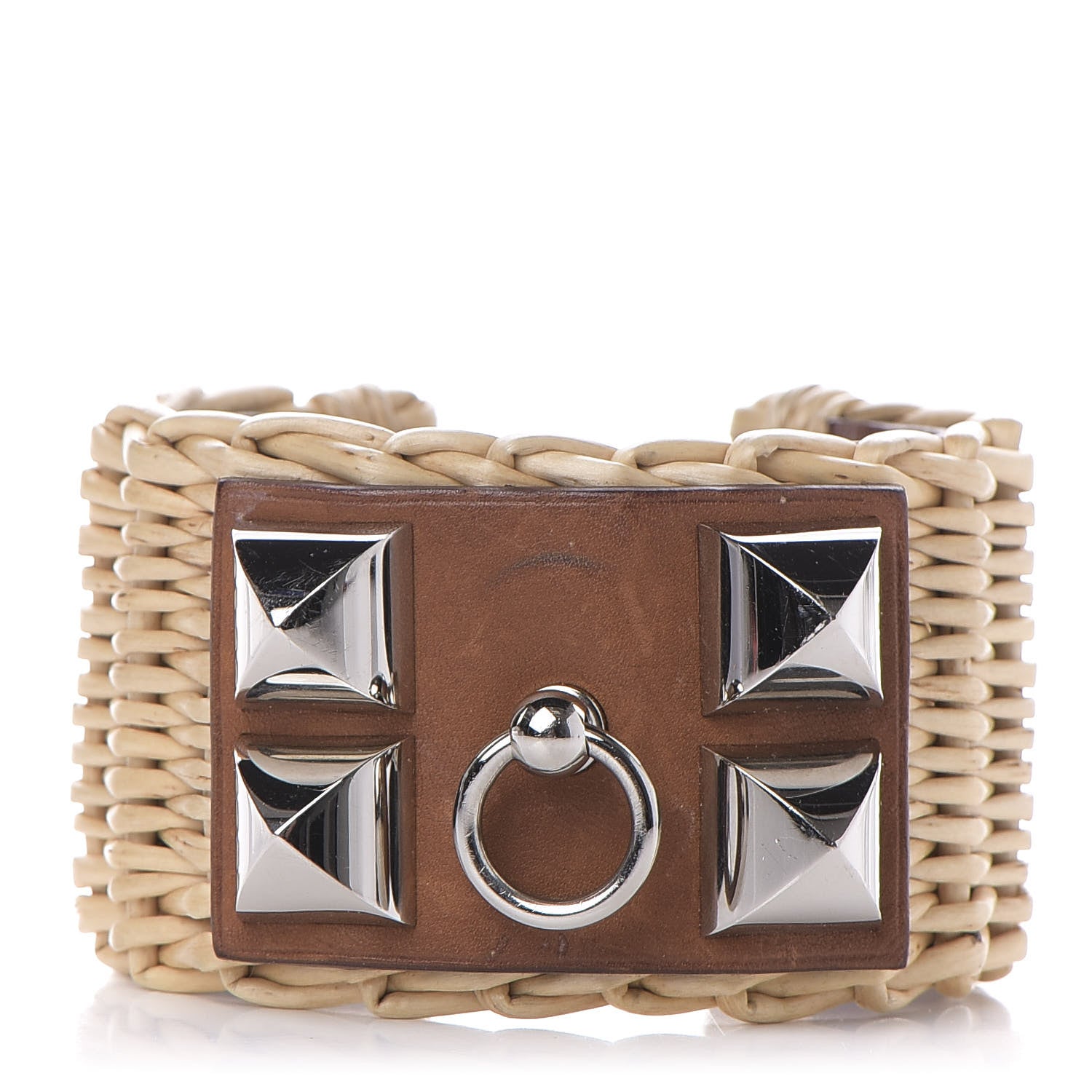 Hermes Barenia Osier Collier De Chien CDC Picnic Bracelet S Fawn 1 of 6