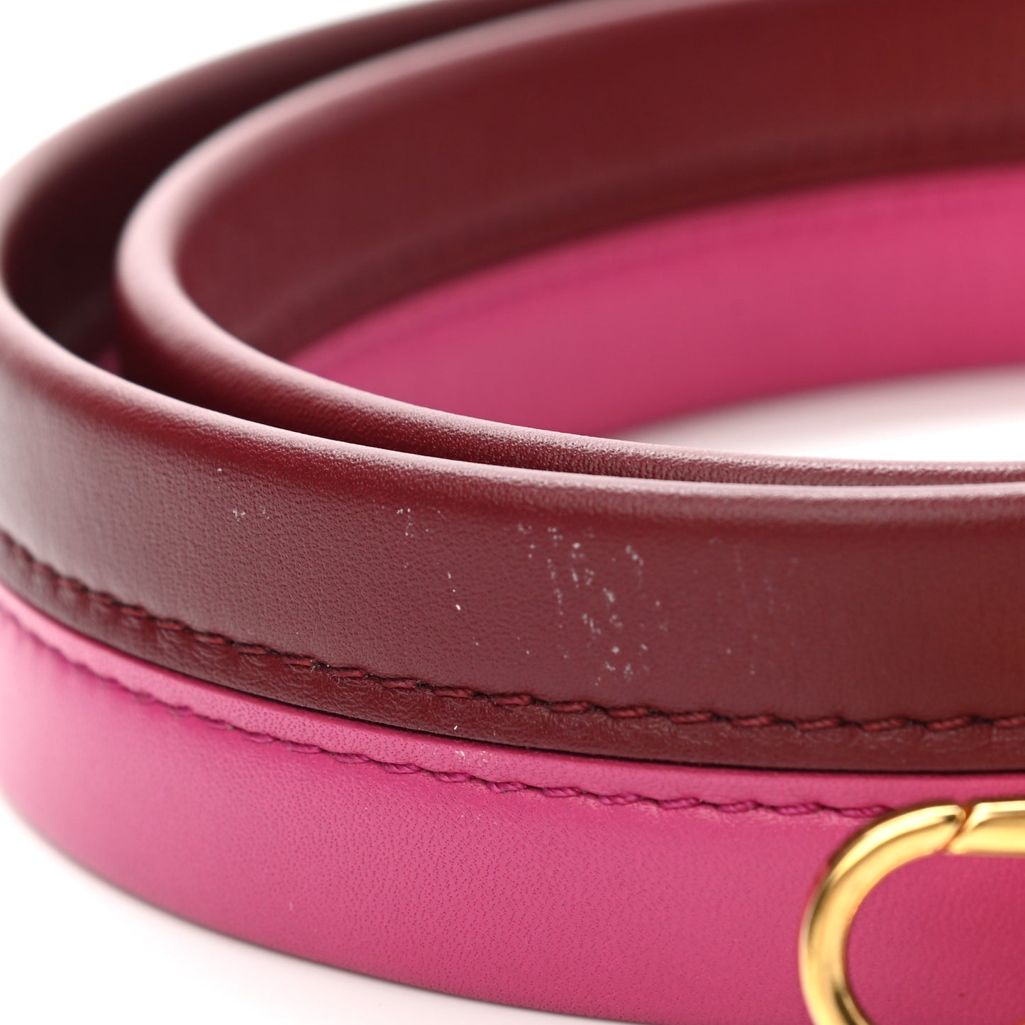 Calfskin Cluny BB Shoulder Strap Bordeaux Fuchsia