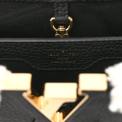 Louis Vuitton Taurillon Shearling Capucines PM Black 6 of 9