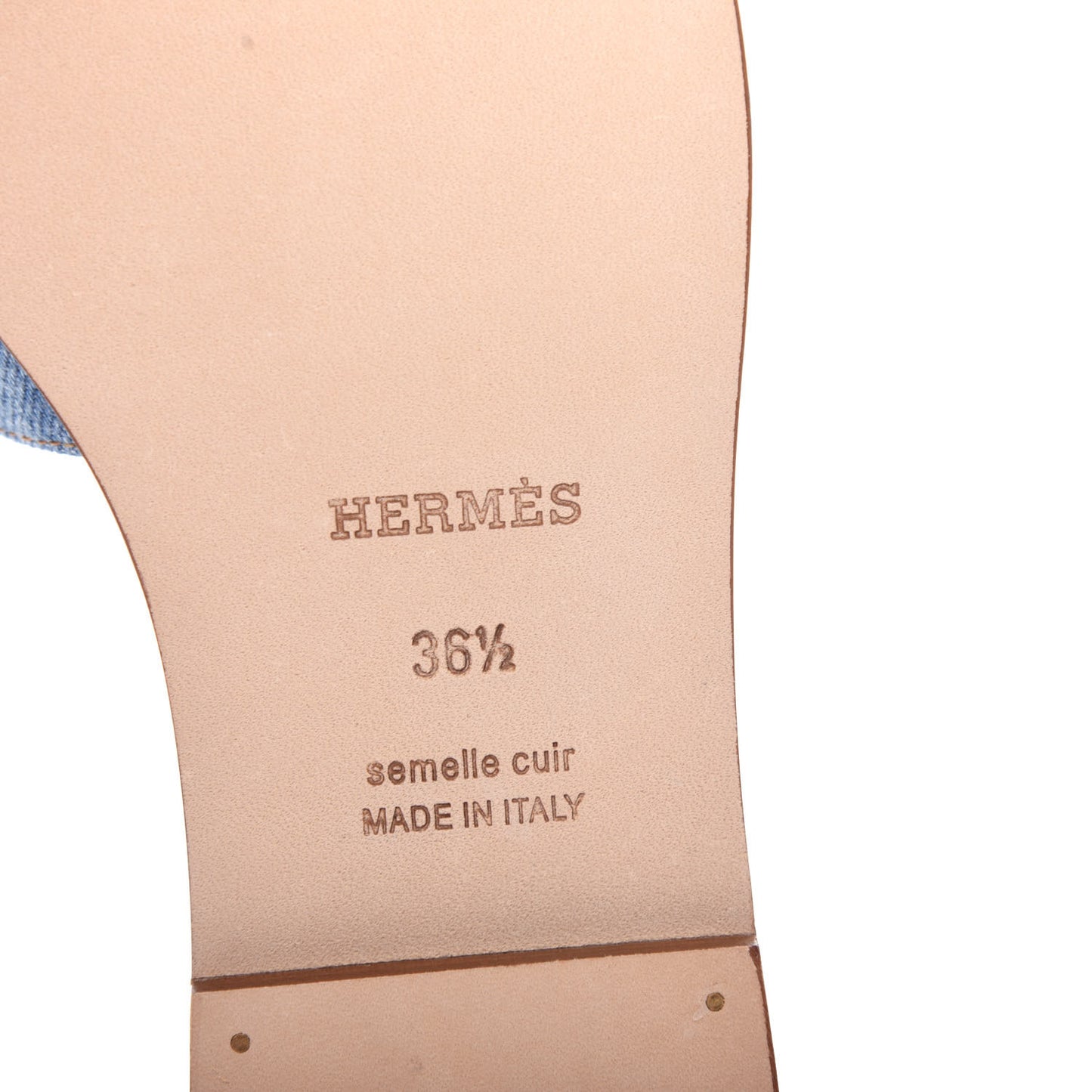 Denim Canvas Oran Sandals 36.5 Bleu Clair