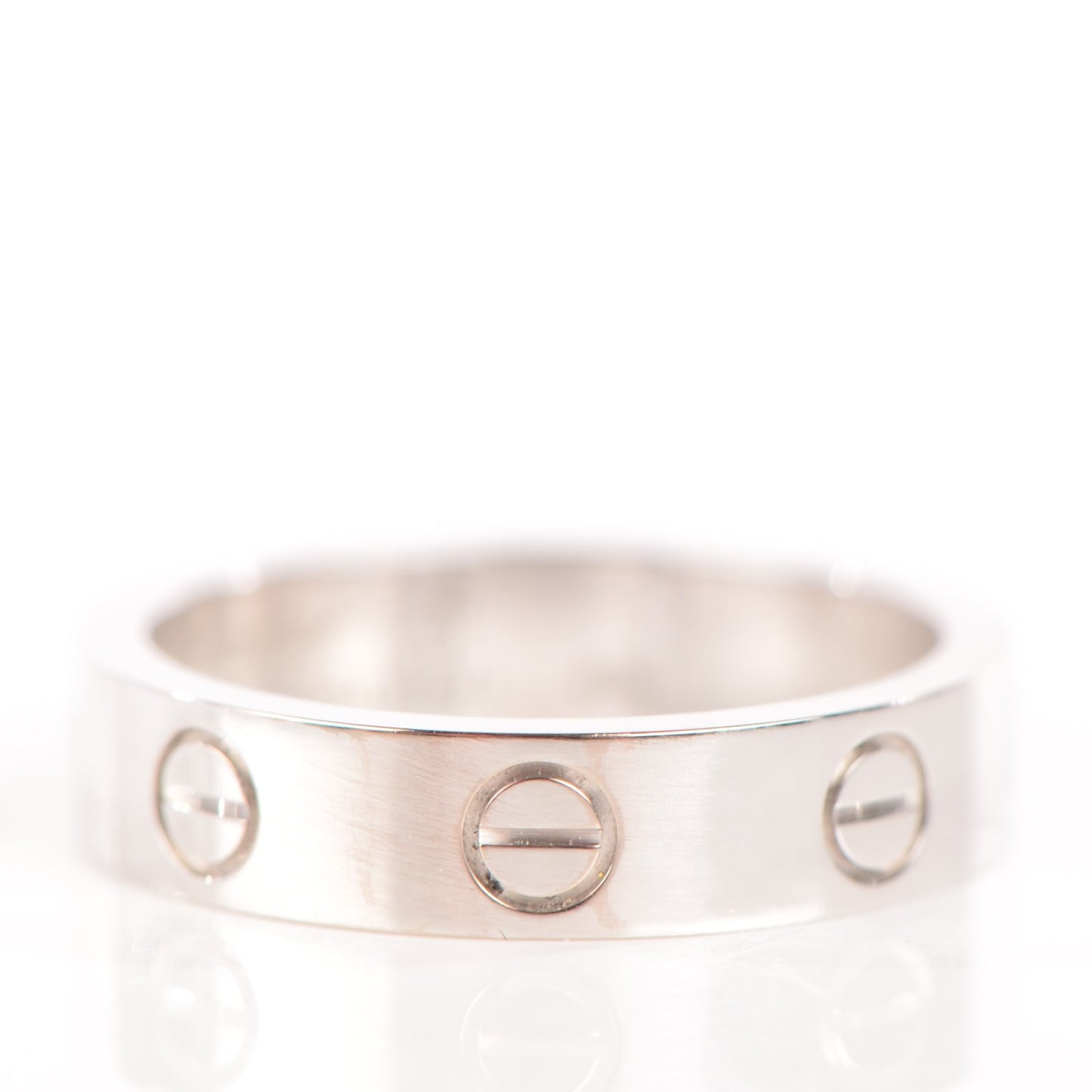 18K White Gold Diamond 4mm LOVE Ring 48 4.25