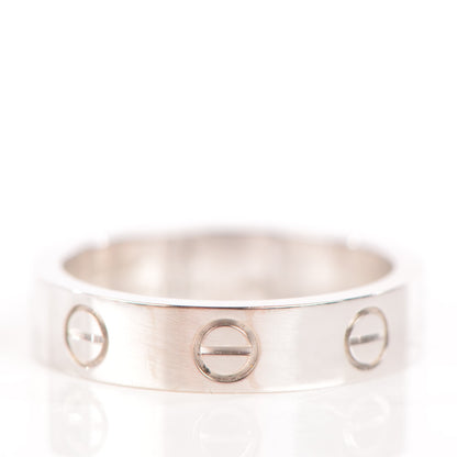 Cartier 18K White Gold Diamond 4mm LOVE Ring 48 4.25 3 of 6