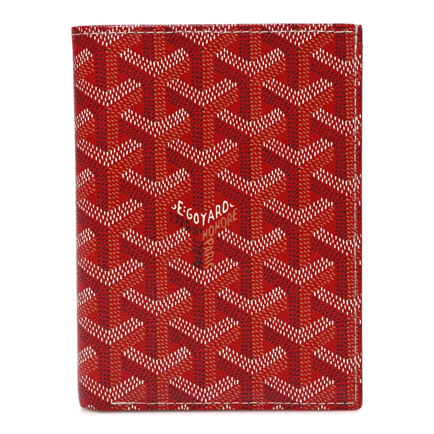Goyardine Grenelle Passport Wallet Red