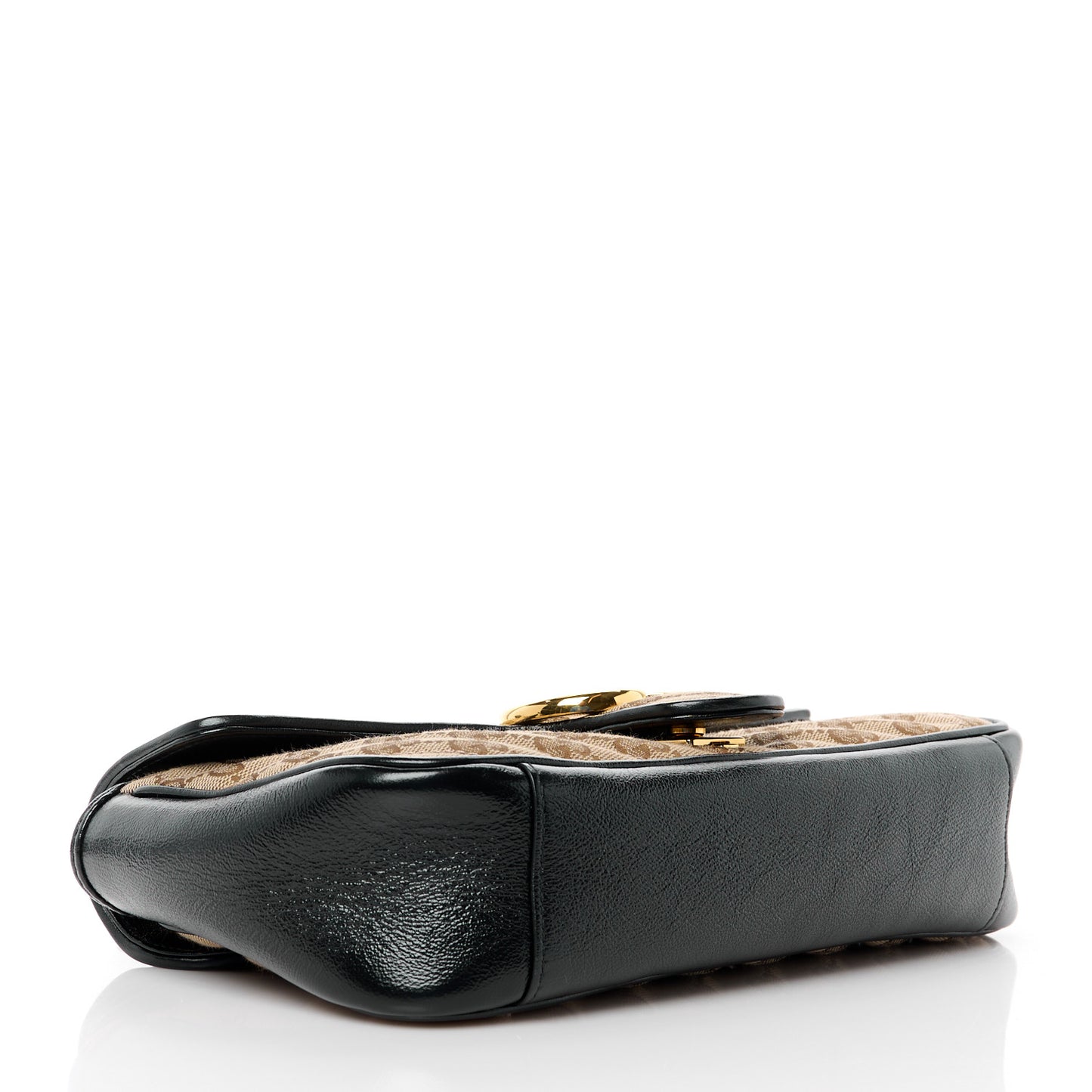 Monogram Matelasse Diagonal Small GG Marmont Shoulder Bag Beige Black